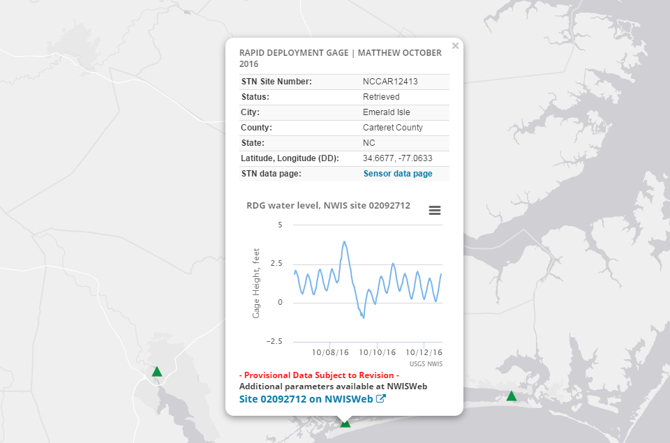 Real-time streamgages layer